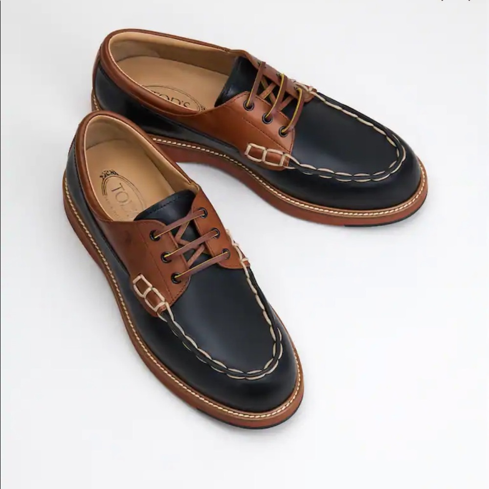 LACE-UPS IN LEATHER - BLACK, BROWN